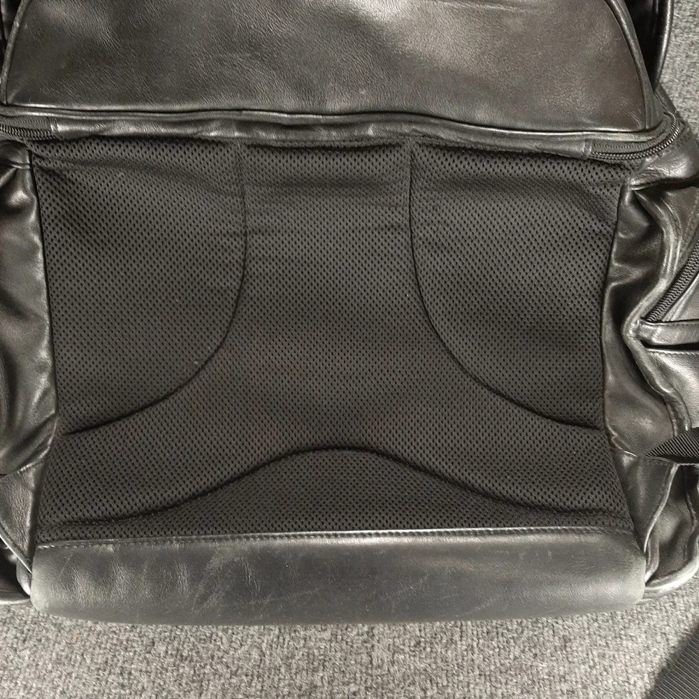 Tumi Backpack 96186D4 17x15x9 Black Leather Mens Business Travel Bag